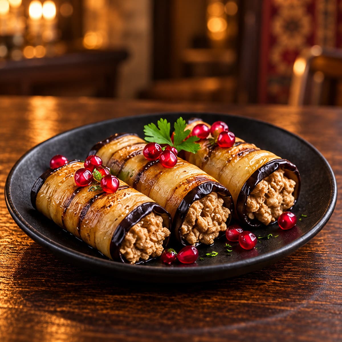Fried Eggplant Rolls with Walnut Paste