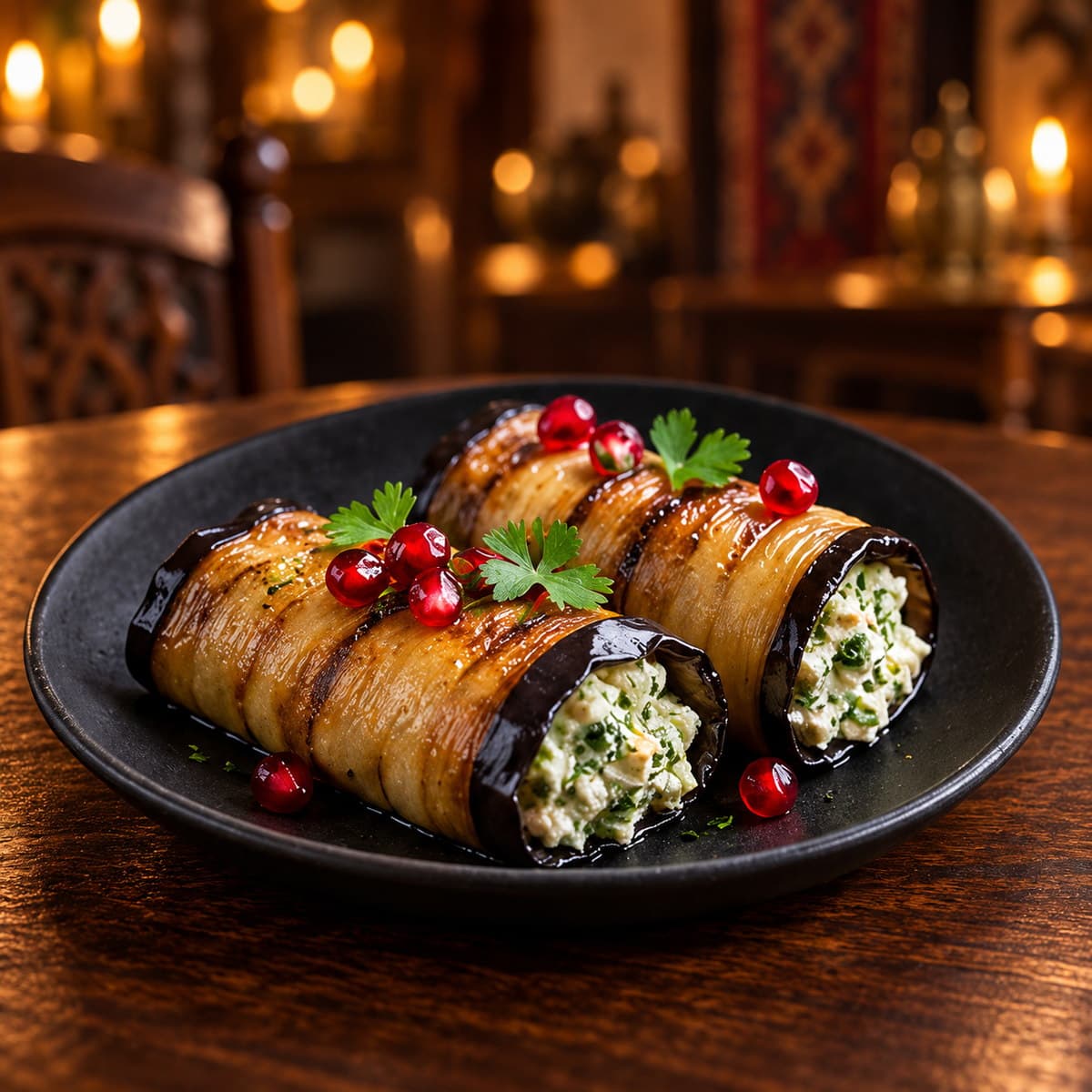 Eggplant Rolls with Cheese & Herbs