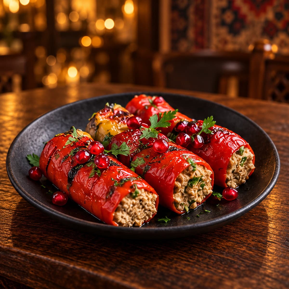 Charcoal-Roasted Bell Pepper with Walnut