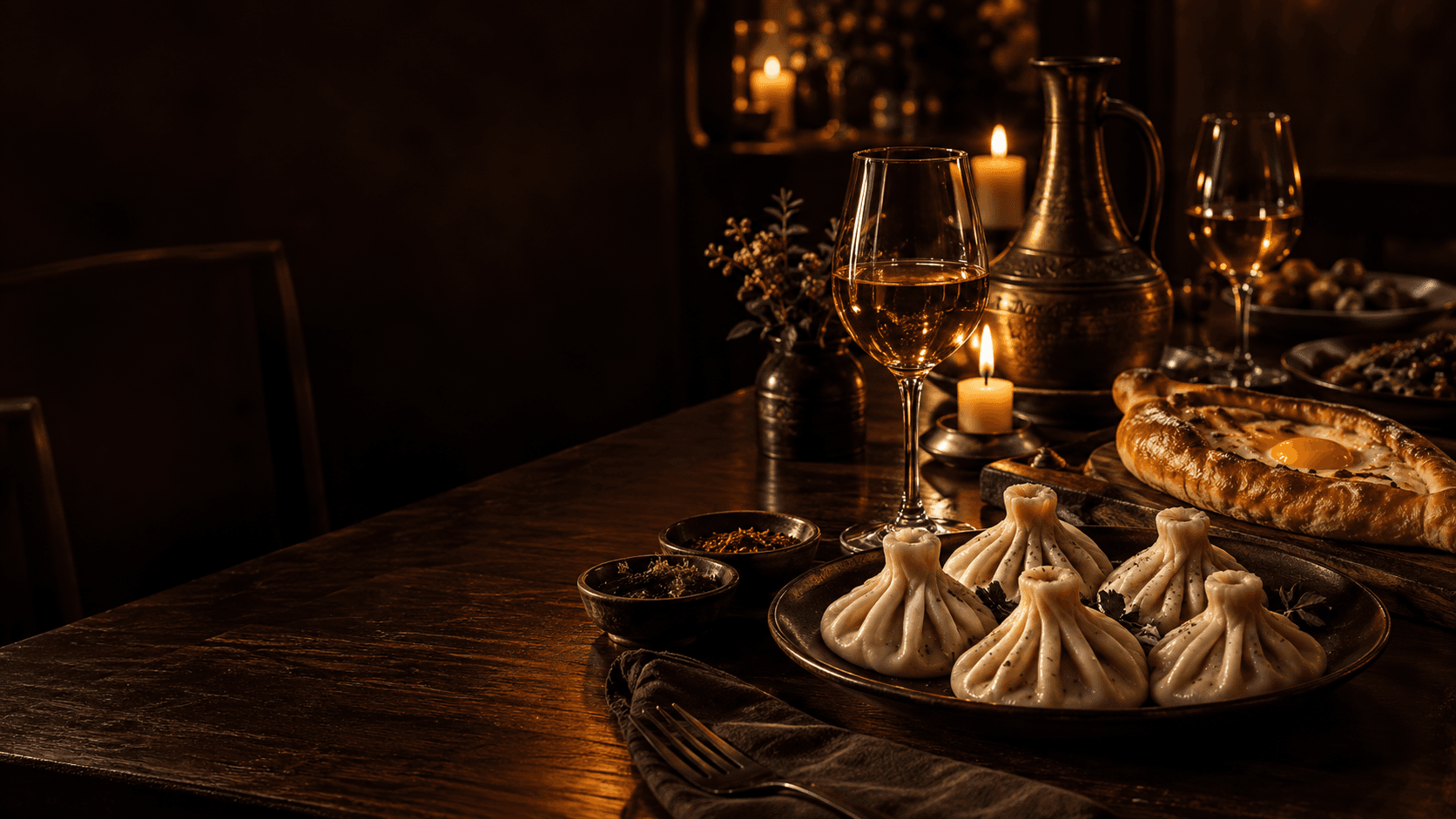 A candlelit Georgian feast prepared for sharing
