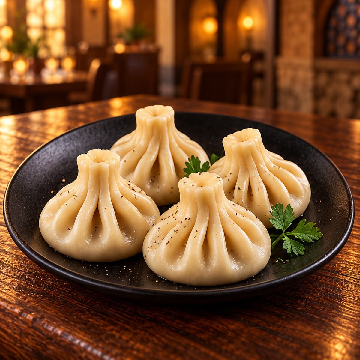 Pork & Beef Khinkali served at Georgiano